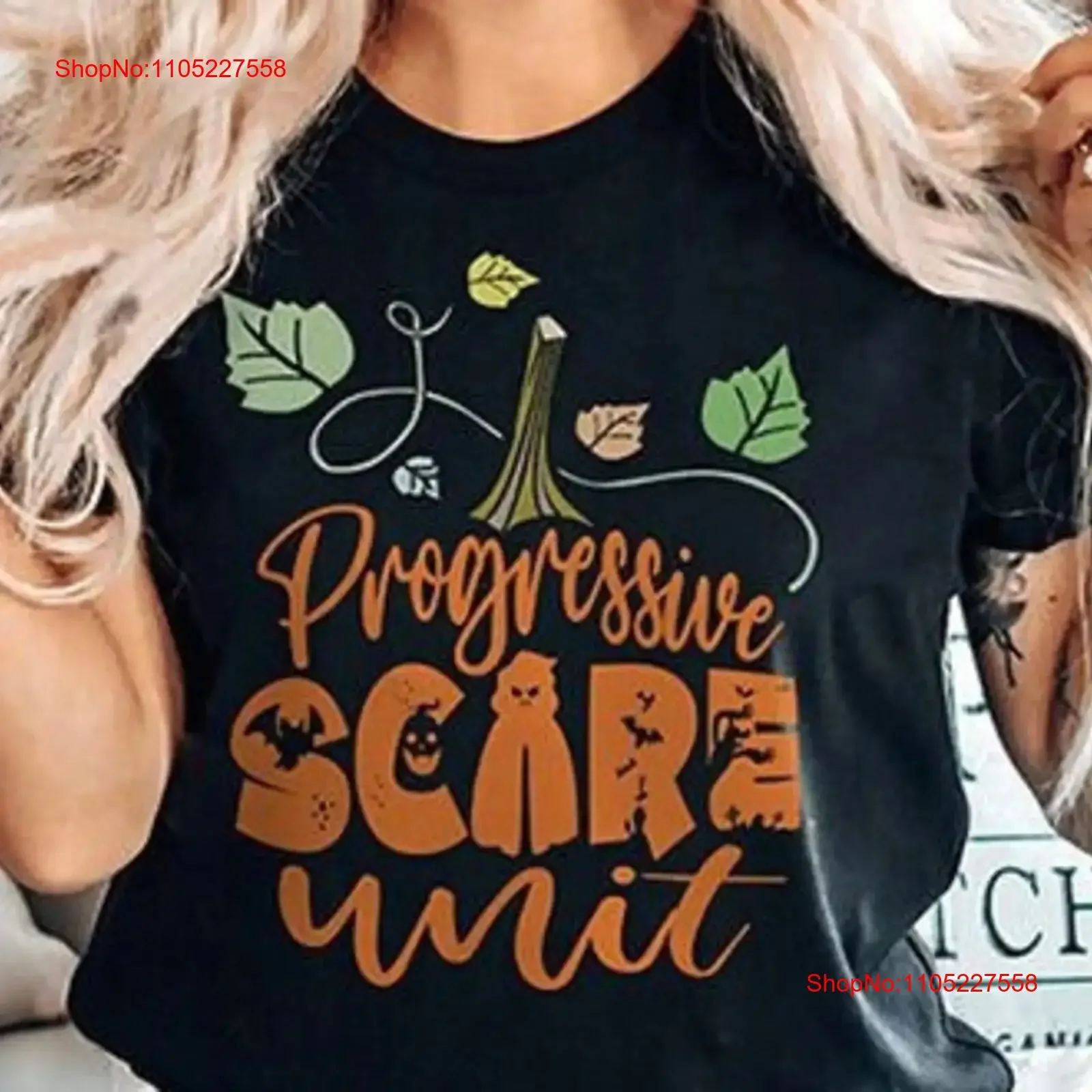 Progressive Scare UniT T Shirt Halloween PCU Nurse Funny Autumn Crew Nursing Boo Rn Fall Pumpkin Spooky vintage Washed