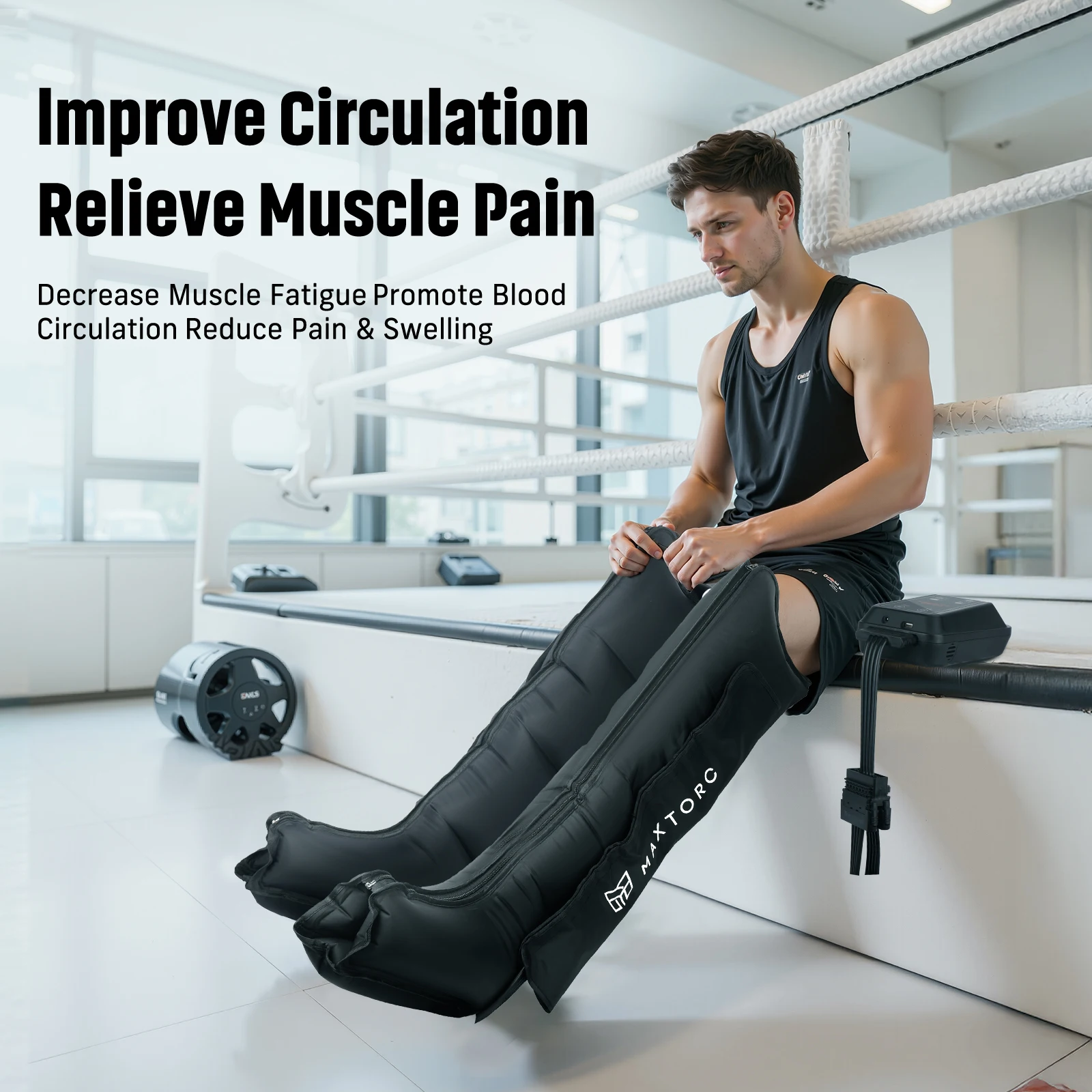مدلك كامل الساق مع 4 غرف هوائية، أحذية ضغط لاسلكية تعمل بمنفذ USB للاسترخاء والعناية اليومية بالساق، مثالية لما بعد الاستخدام #3
