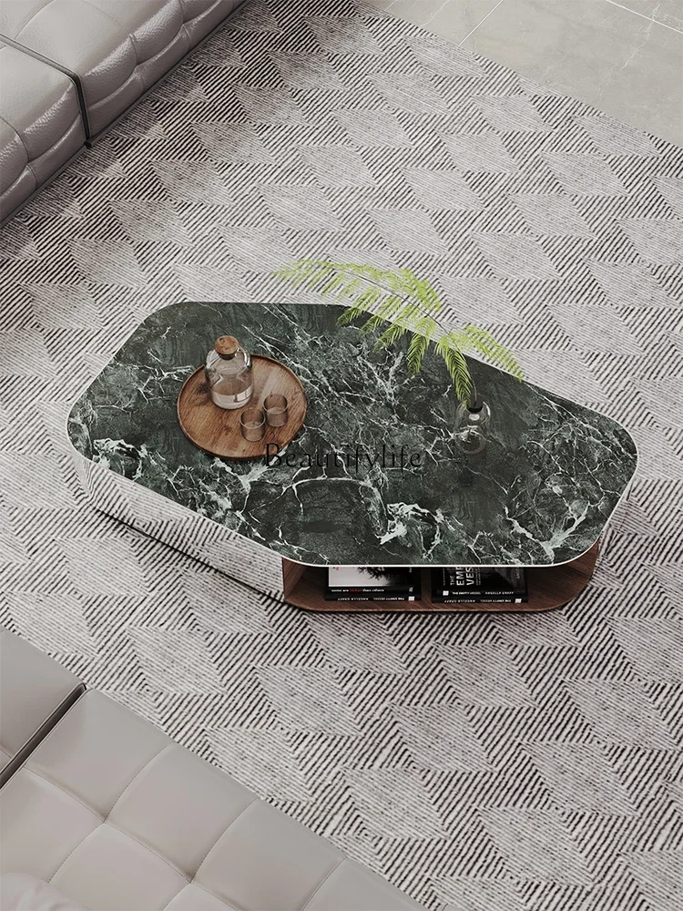 

ls 51Italian rock slab coffee table rhombus living room household rectangular coffee table