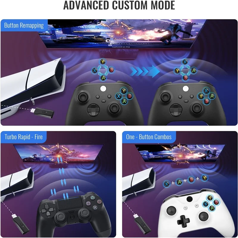 Nieuws Controller Adapter Converter voor PS5 en PC, voor PS5/PS4//Switch Controllers Compatibel, Ondersteunt alle PS5 Games