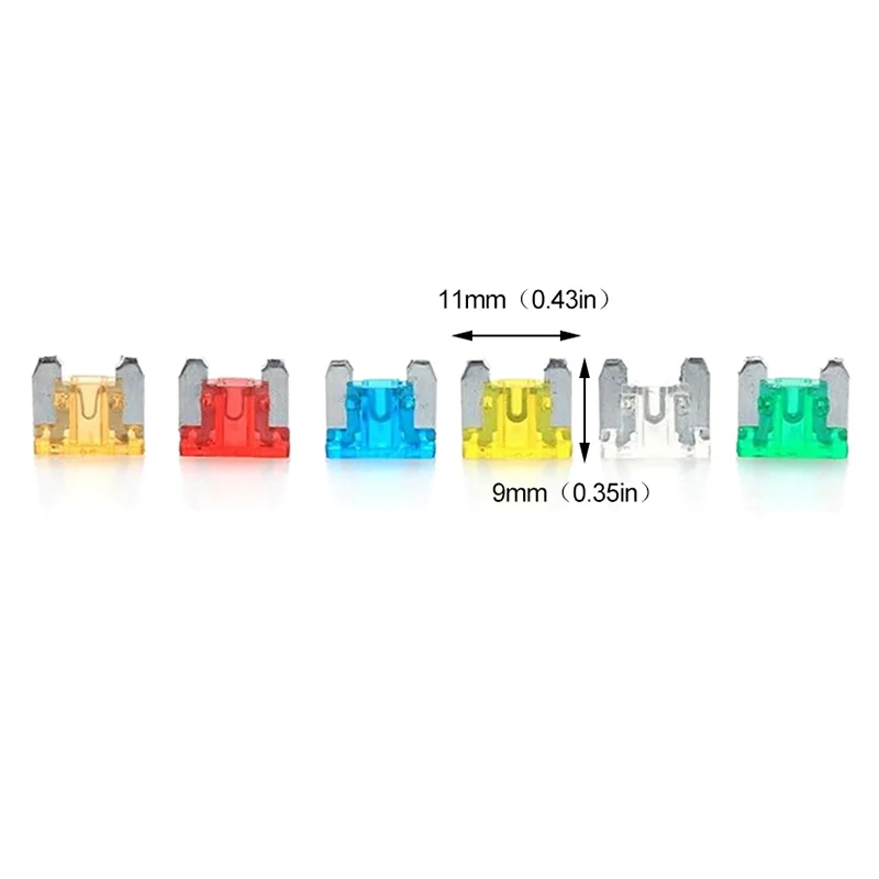 24pcs Auto Car Truck Motorcycle Fuses 5A 10A 15A 20A   Mixed Sizes Low Profile Kit Micro Mini Blade Fuse