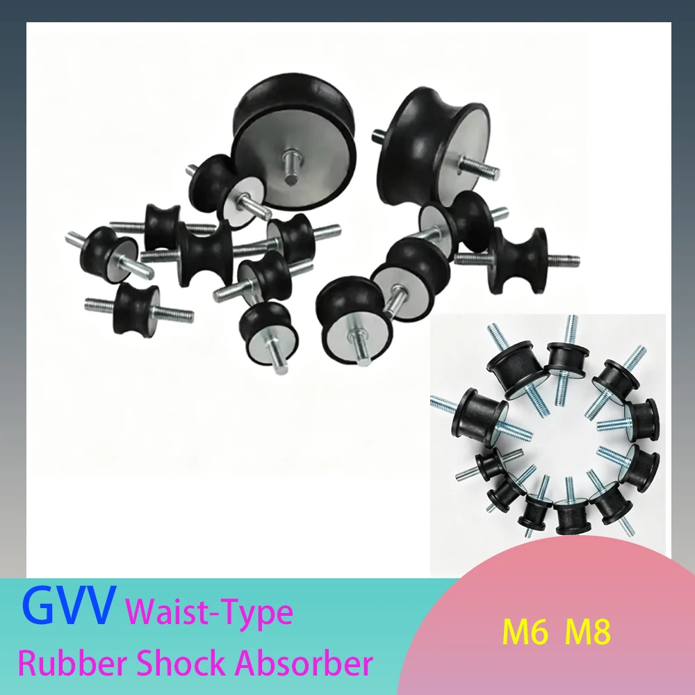 2/4/8Pcs GVV-Type Shock Absorber M6 M8 Male-Male Thread Rubber Shock Absorber Crash Pad Damper Anti Vibration Isolation Mount
