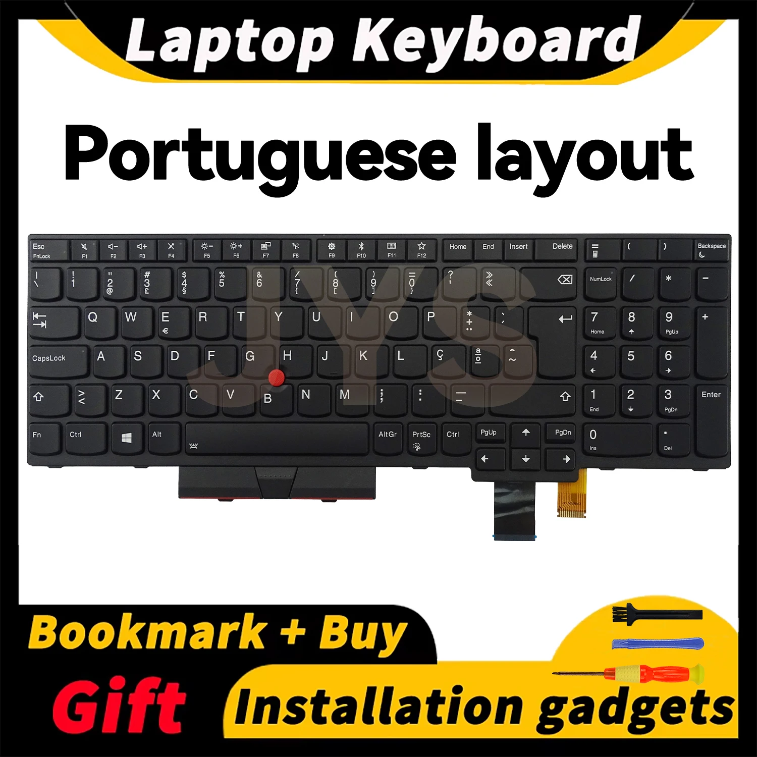 

For Lenovo ThinkPad T570/T580/P51S/P52S laptops replacement keyboard with backlit Portuguese layout 01ER582 01ER541 SN20M07934