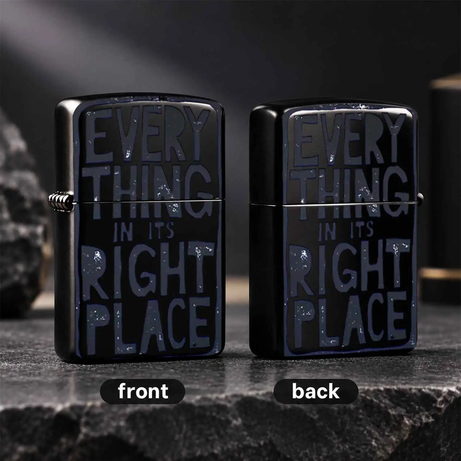 Retro Style Everything In Its Right Place Themed Lighter, Stylish Eye-Catching Print, Portable Practical Daily Companion, Perfect For Commuting Travel Parties All Scenarios, Ideal Thoughtful Gift For Friends Family A Humorous And Interestin