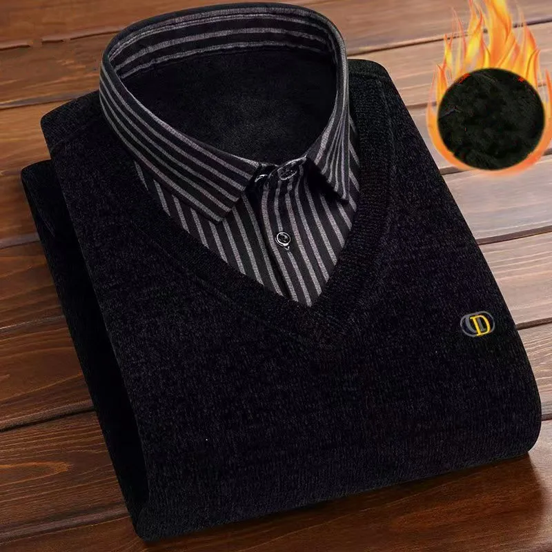 2026 Winter Vacation Two-piece Warm And Cozy Loose-Fitting Sweater Fashionable Casual Unique And Simple Pullover Shirt