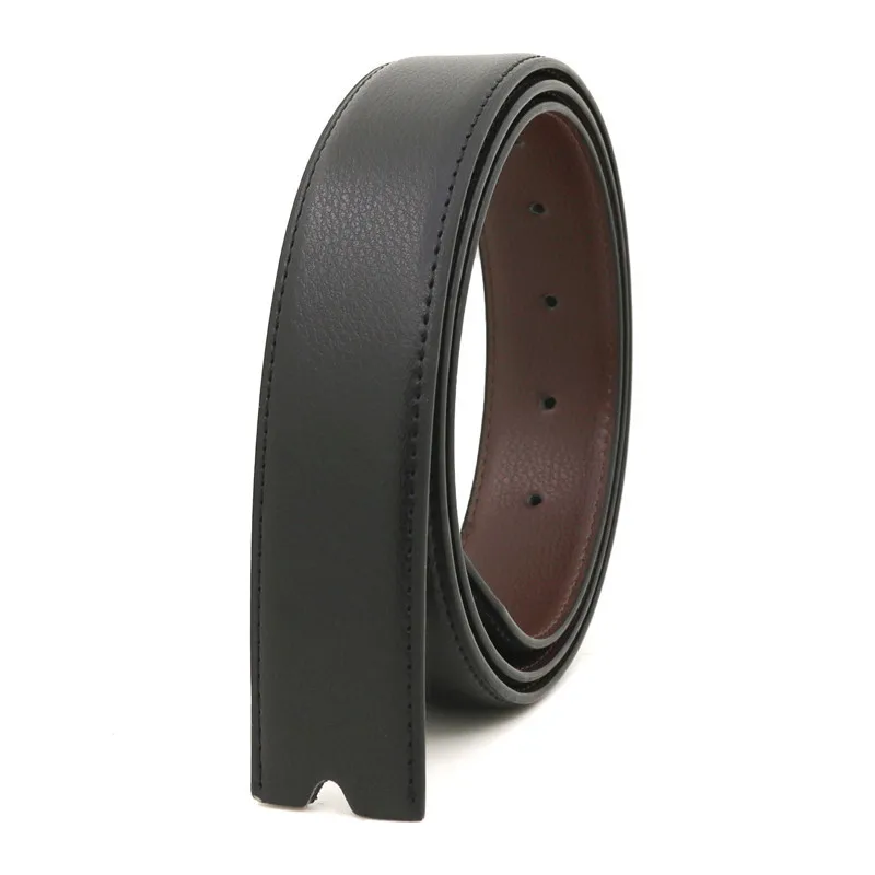 3,3 cm breiter Gürtelriemen mit Stiftschnalle, Gürtelkörper, weiß-blau-grauer, perforierter Gürtel aus echtem Leder ohne Schnalle – Detail 6