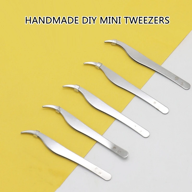 Professional Slant Tip Fine Point Tweezers for Accurate Personals Grooming Technicians Beauticians, Stainless Steel 517A