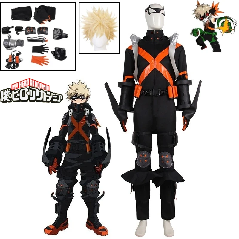 

Bakugou Katsuki My Hero Academia Cosplay Costume My Hero Academia Bakugou Katsuk Battle Suit Wig Set Halloween Carnival Outfits