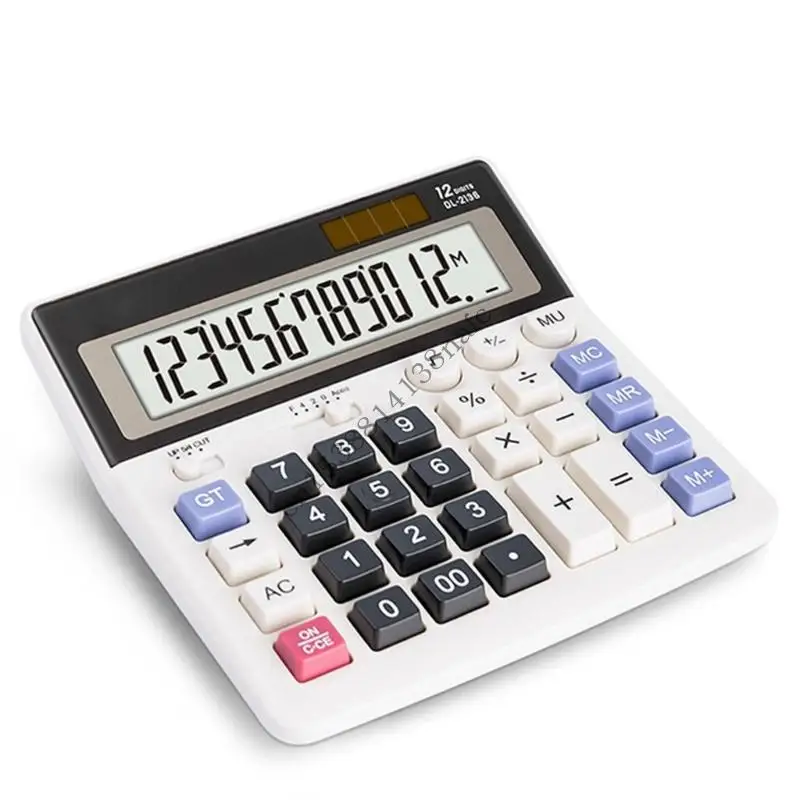 

594F 12-значный электронный калькулятор, солнечный калькулятор, двойной источник питания, канцелярские товары для офиса, школы,
