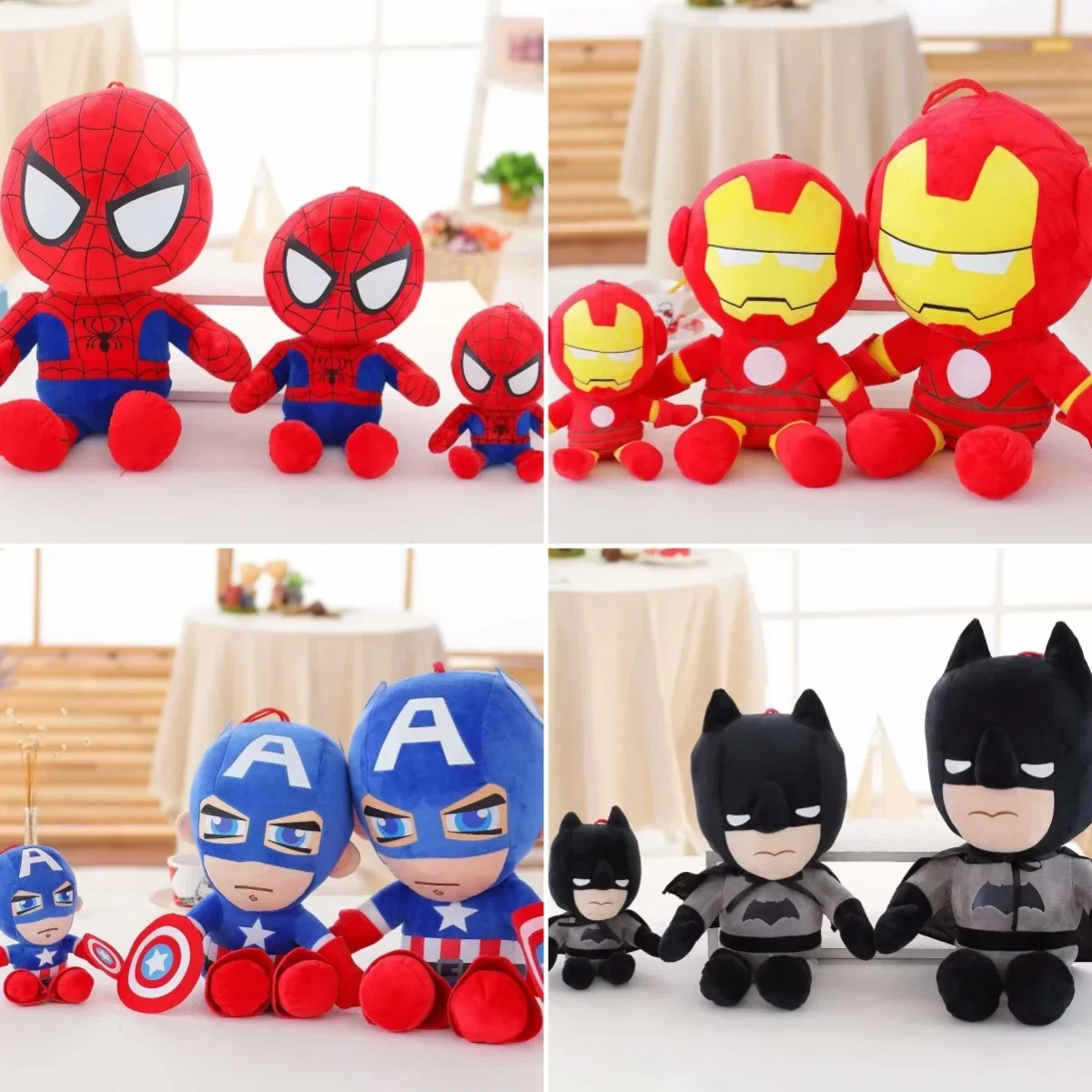 

Большой размер мультфильм фильм аниме Капитан Америка Человек-паук Железный человек плюшевые милые куклы милый супергерой плюшевые подарки для детей