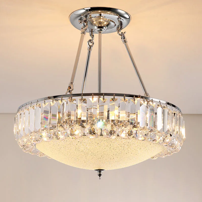 

American-style new semi-circular modern simple crystal lamp, warm and romantic European-style ceiling lamp