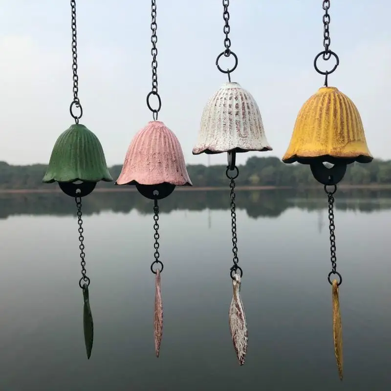 Creative Cast Iron Wind Chime Hanging Decoration Metal Retro Hanging Leaf Bell Balcony Outdoor Garden Hanging Decoration