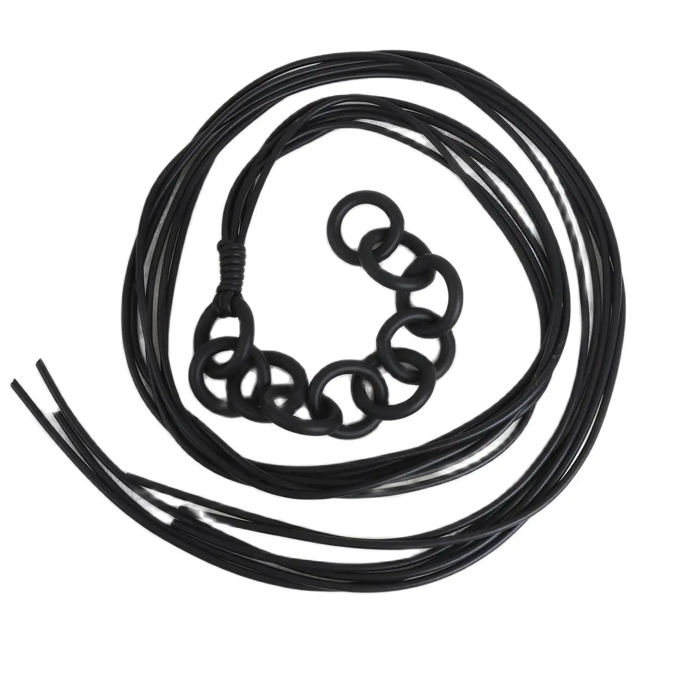 UKEBAY New Black Round Rope Pendant Necklace Rubber Chain Multifunctional Wear Fashion Design Necklace Holiday Gift New Gothic