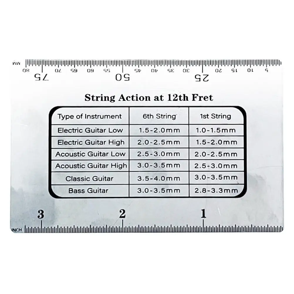 

Guitar String Action Gauge Ruler High Precision Portable Metric Measurement Tool Bass Classical Neck Height Setup Maintenance