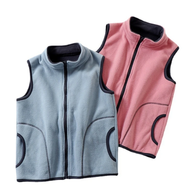 Solid Teenager Outwear Waistcoat Sleeveless Jacket Polar Fleece Children Vest for Boy Girl Warm Winter Kid Vest Toddler Clothing