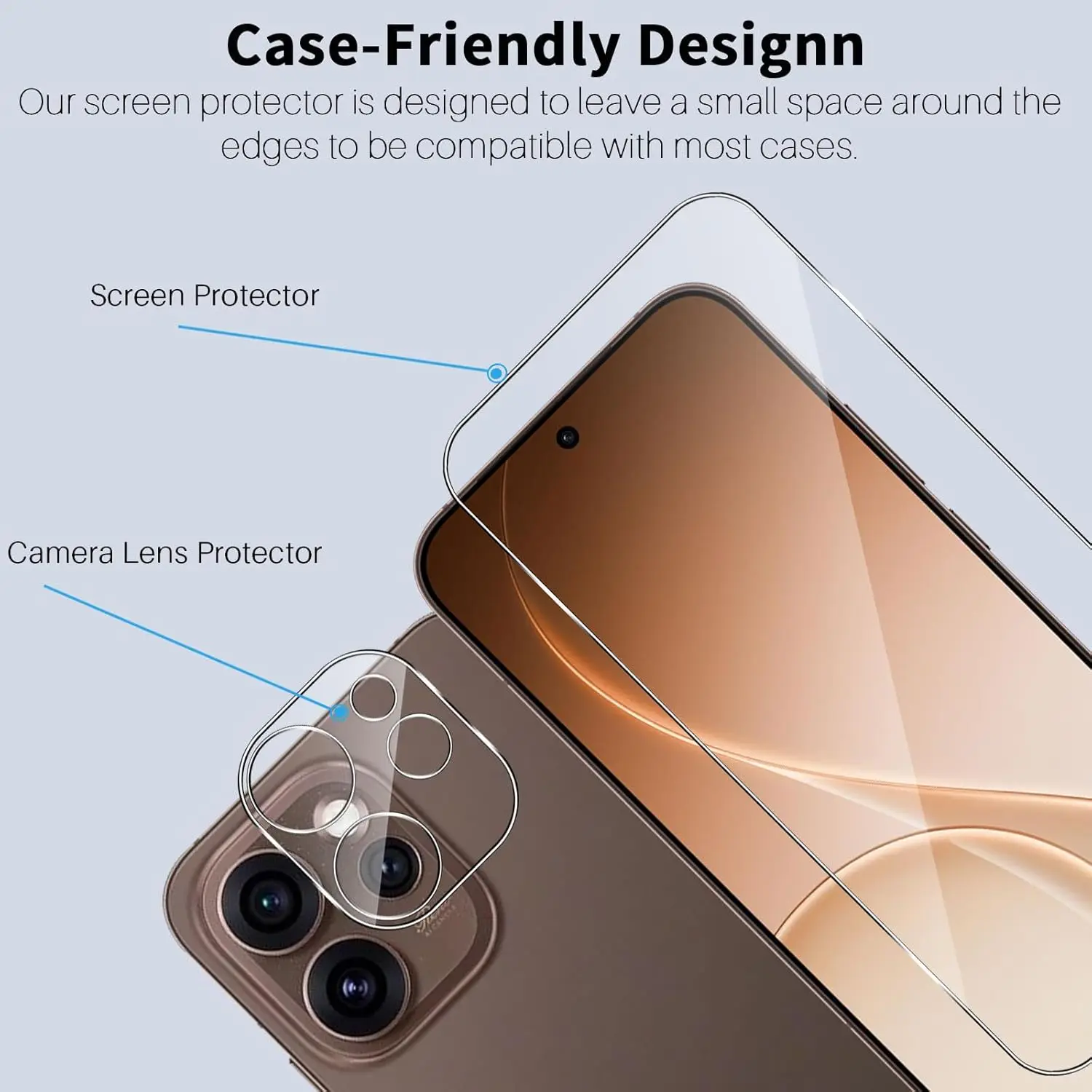 Szkło hartowane 2.5D 9H do OPPO Reno15, folia ochronna na ekran do OPPO Reno 15 Pro Max 15C 15F Global — zdjęcie produktu 2