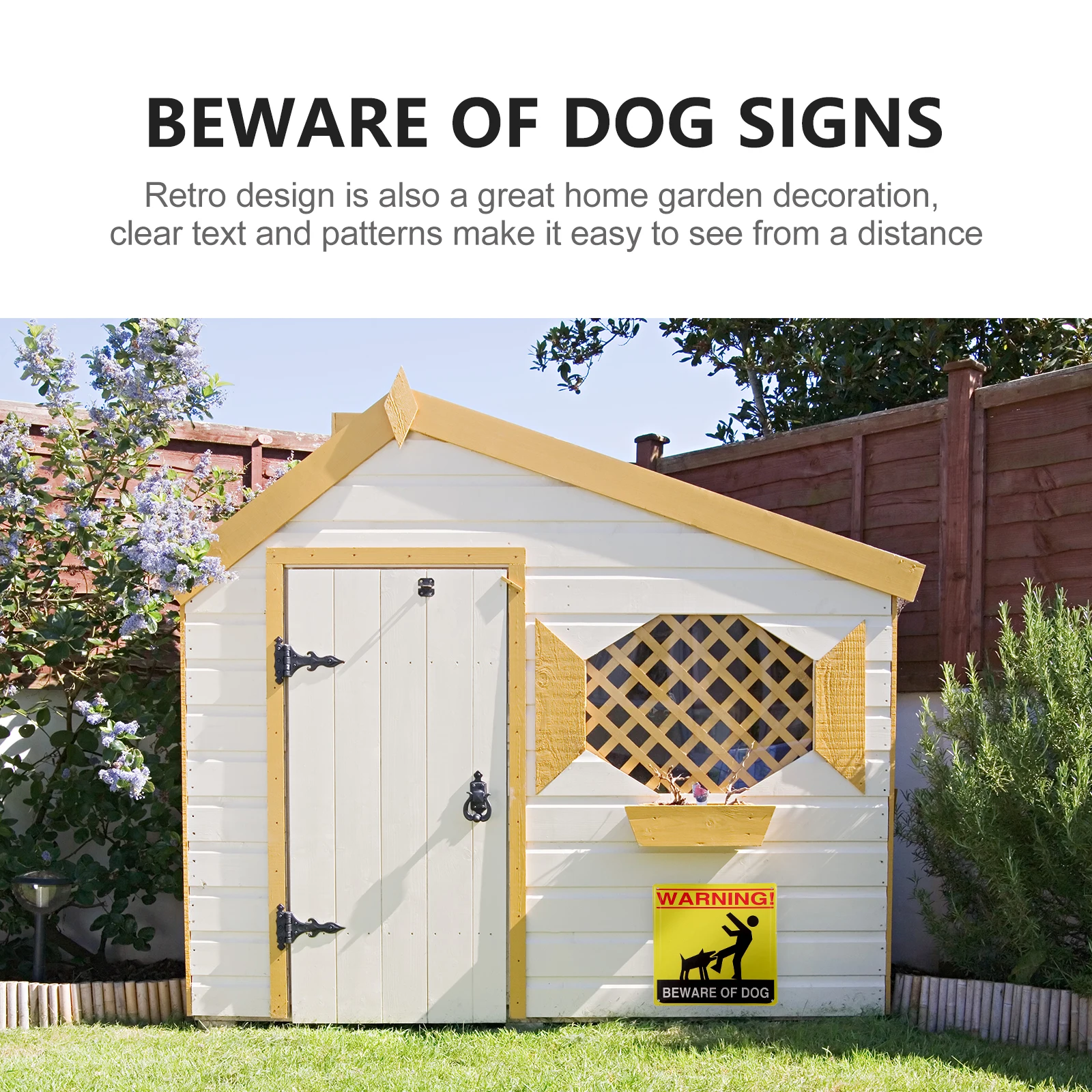 

Retro Warning Sign Tinplate Durable Not Rust Vintage Decor Beware Dog Caution Sign Outdoor Pendant Hanging nament