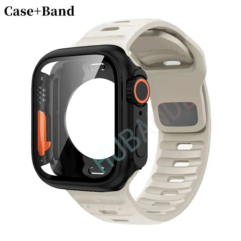 Silicone Strap For Apple Watch 44mm 45mm 41mm 40mm Bracelet + Screen Protectores Change to Ultra For iWatch Series 9 8 7 SE 6 5 - Image 38
