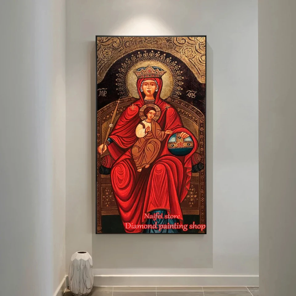 Religion Portrait Diamond Painting New Collection 2022 Throne of Wisdom Mosaic Guardian Angel Cross Embroidery Gift Home Decor