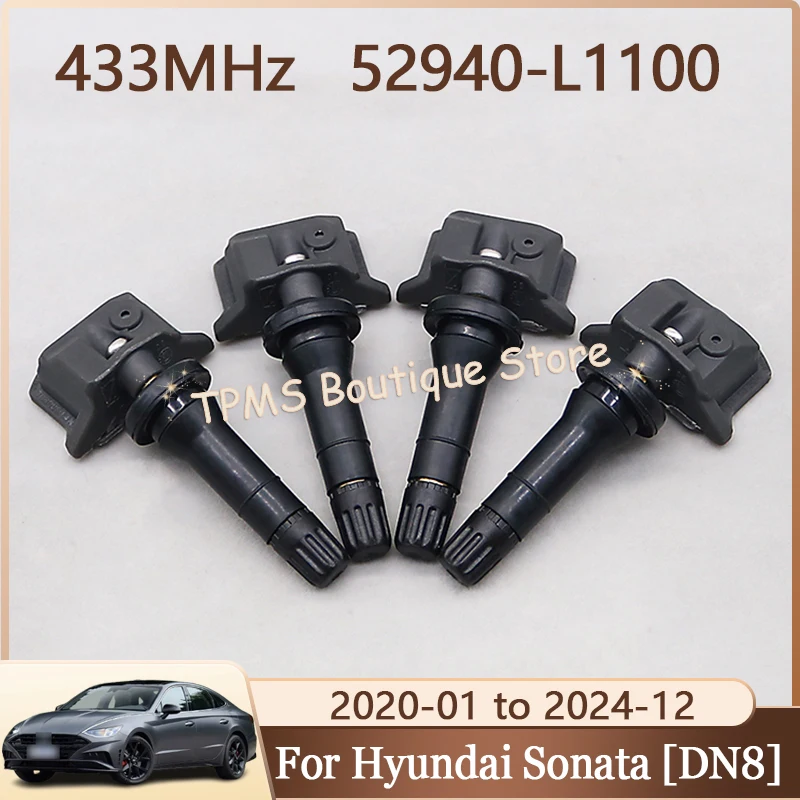 

Car Tire Sensors System TPMS Sensor 4pcs 433MHz 52940-L1100 52940L1100 For Hyundai Elantra Ioniq 5 Sonata Tucson Kia Optima