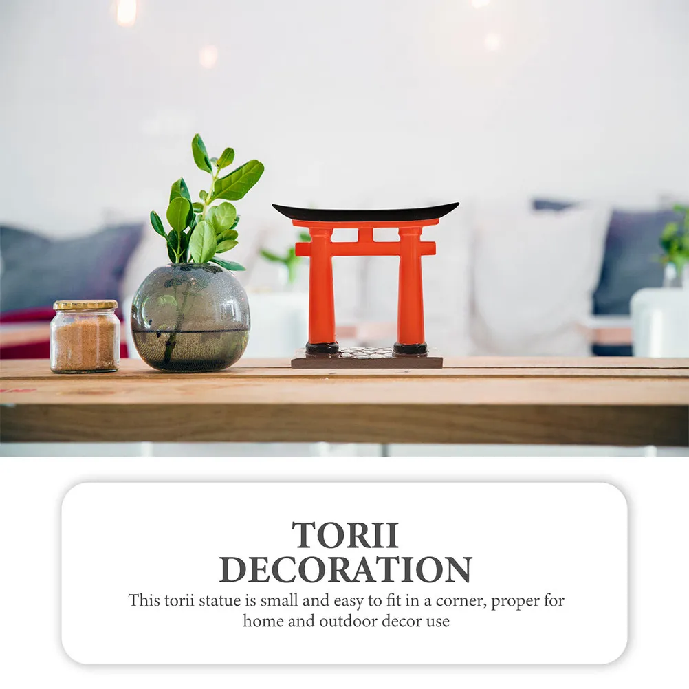 2Pcs Japanese Torii Gate Miniature Resin Decoration Aquarium Fish Tank Micro Landscape Garden Zen Style Craft Sand Table