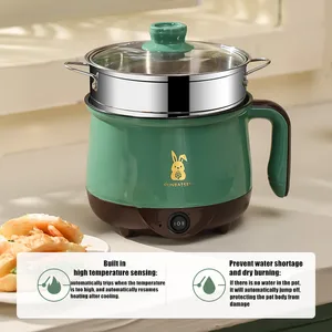 2 شخص صغير كهربائي المطبخ المنزلي نودلز الطعام طبقة واحدة / مزدوجة متعددة الوظائف طباخ بخار غير لاصق أعلى 6 موقد كهربائي 2 شعلة مبيعات - رقم 4