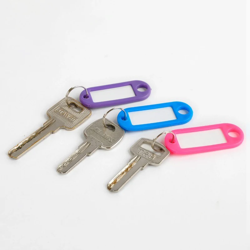 10/20pcs Colorful Plastic Keychain Key Tags Label Numbered Name Baggage Tag ID Label Name Tags with Split Ring