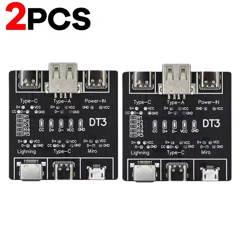 DT3 Datenkabel-Erkennungsplatine Typ C USB C Micro-USB-Kabeltester-Detektor für Apple IOS Android Schnelle Schnellladebeleuchtung