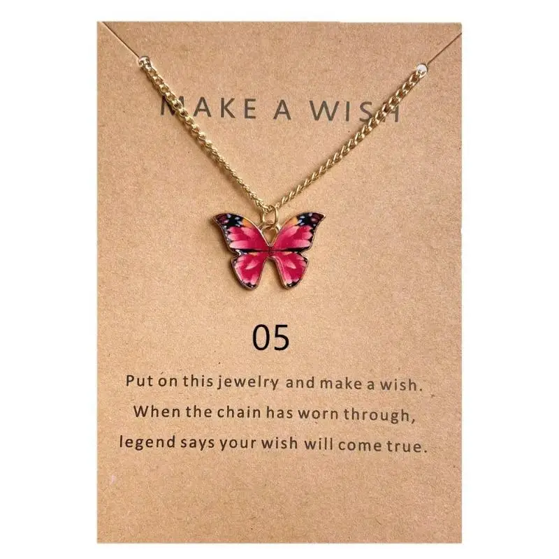2 PCS Fashion Vintage Style Women Necklace Set New Butterfly Pendant Necklace Set Gift For Women Lovely Neck Jewelry