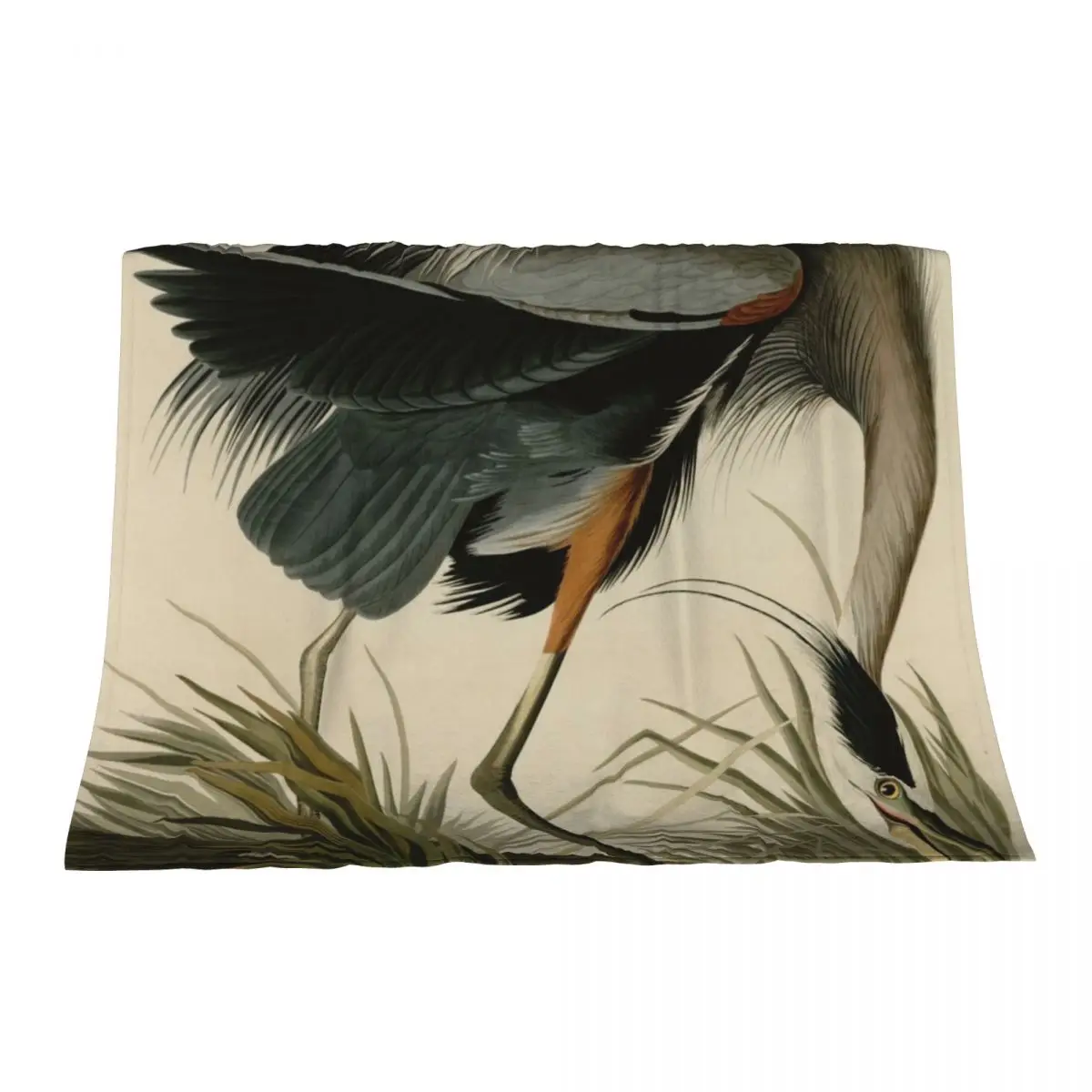

Detail Great blue Heron / Cropped / Birds of America / Vintage watercolour birds fragments original background Throw Blanket