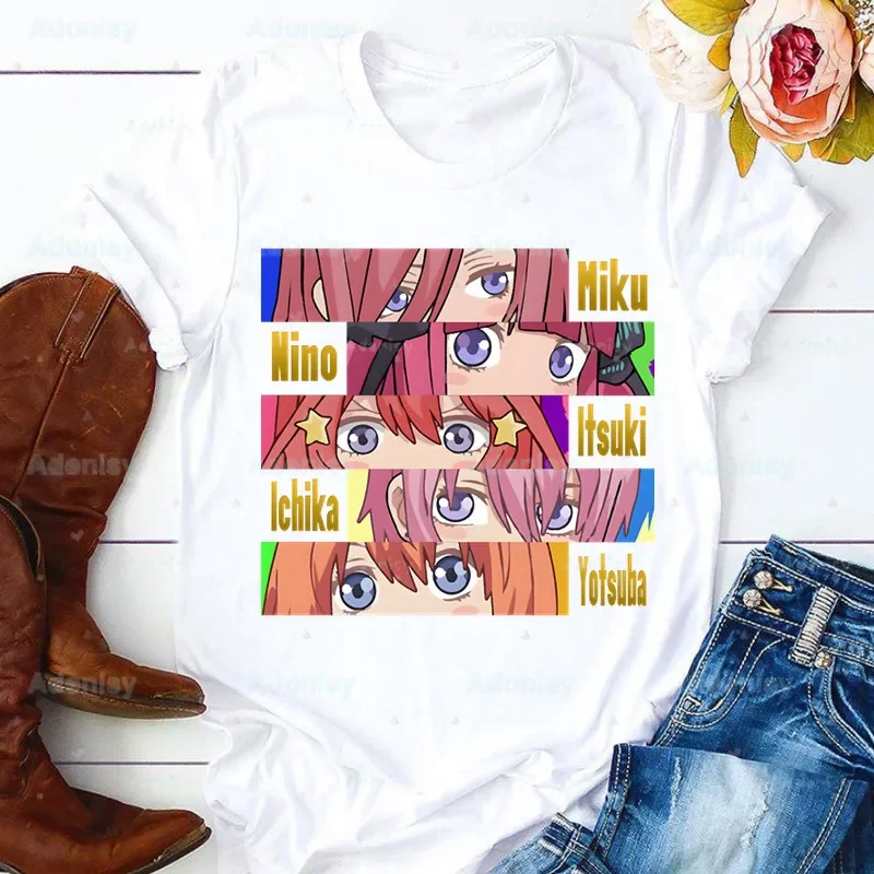 The Quintessential Quintuplets Nakano Woman Print Harajuku Summer Tshirts Casual Round Neck Short Slee Top Tee Shirt,Drop Ship