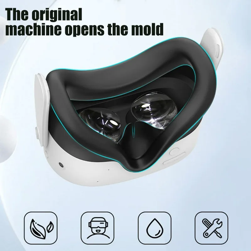 Silicone VR Face Mask for Meta Quest 3s Replaceable Mask Sweatproof Face Cushion Lightproof Silicone Mask Face Cover Accessories