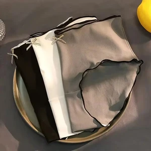 ملابس داخلية مثلثة غير ملحومة للحرير البارد للنساء خصر منخفض على الطراز الأوروبي والأمريكي 3 قطع أعلى 8 سراويل مبيعات إثارة المرأة - No3