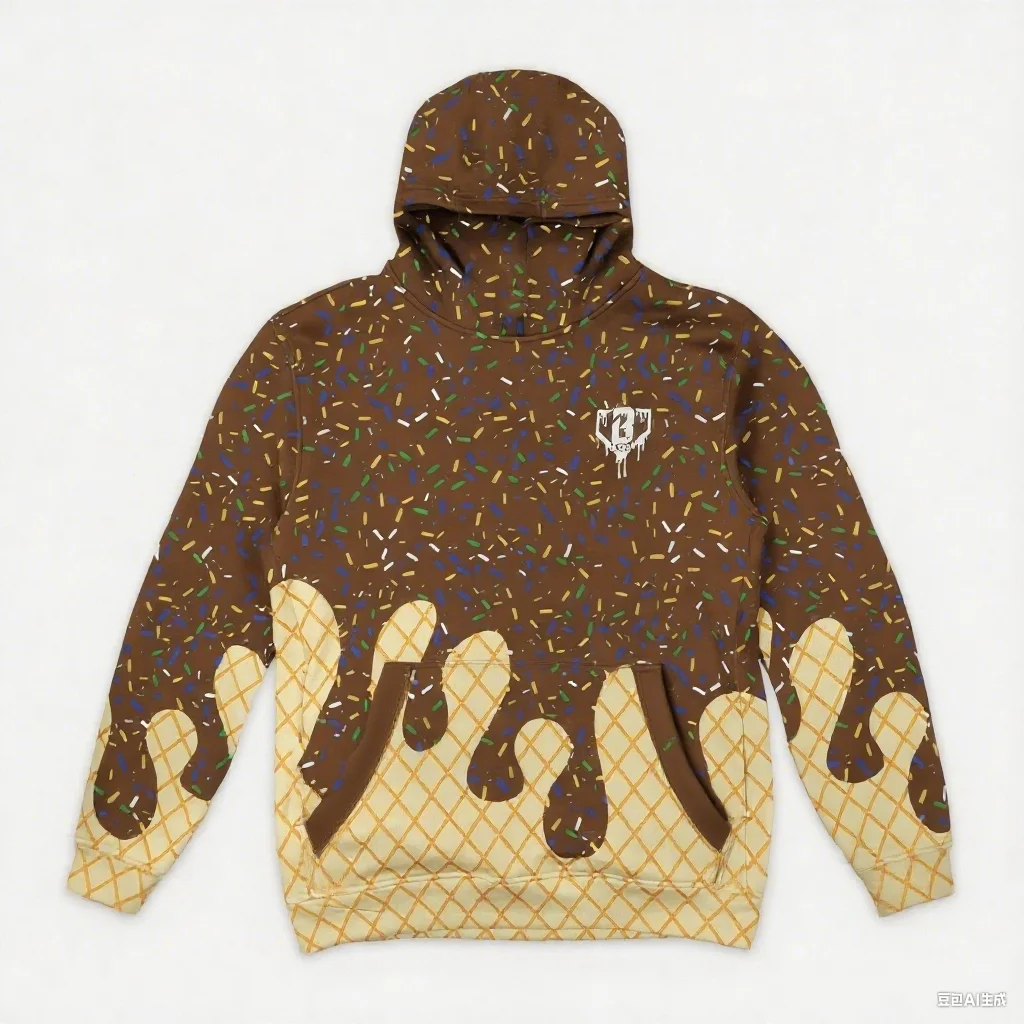 الخريف والشتاء المرأة Asebell Lifestyle 101 الآيس كريم سلسلة ثلاثية الأبعاد طباعة البوليستر في الهواء الطلق ملابس رياضية مريحة هوديس محايد