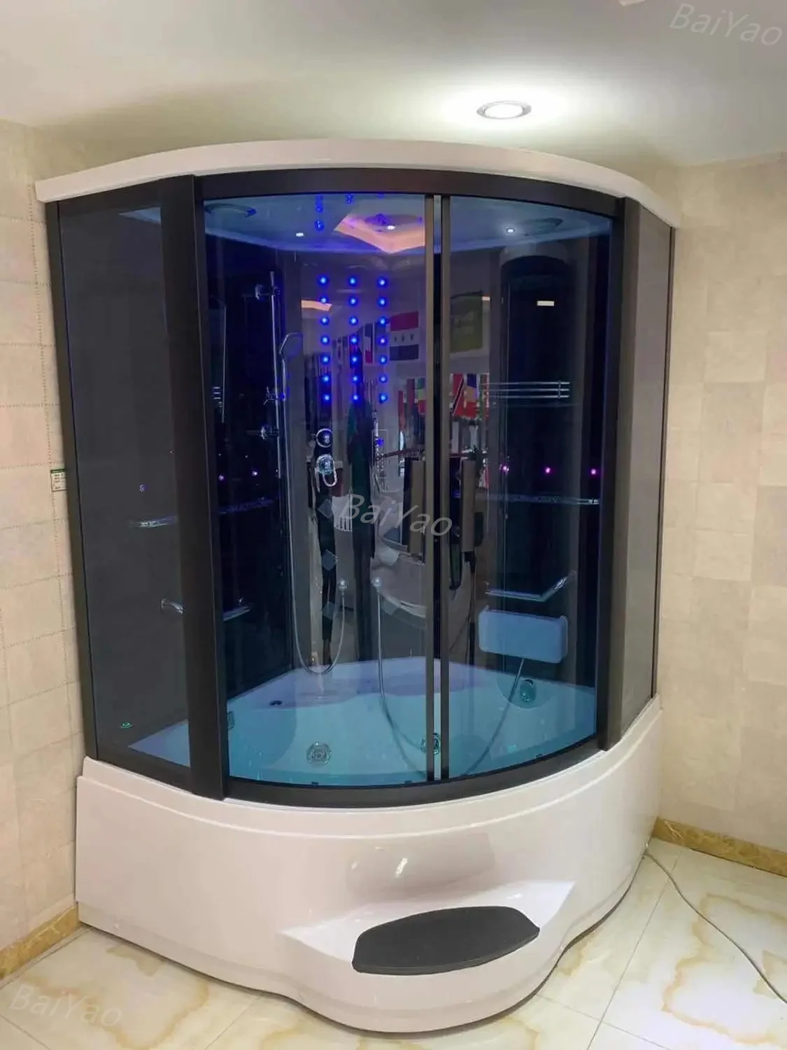 غرفة استحمام بخارية 1500 مللي متر مع دوامة زاوية جاكوزير غرفة استحمام مريحة تتسع لـ 1-2 أشخاص #6