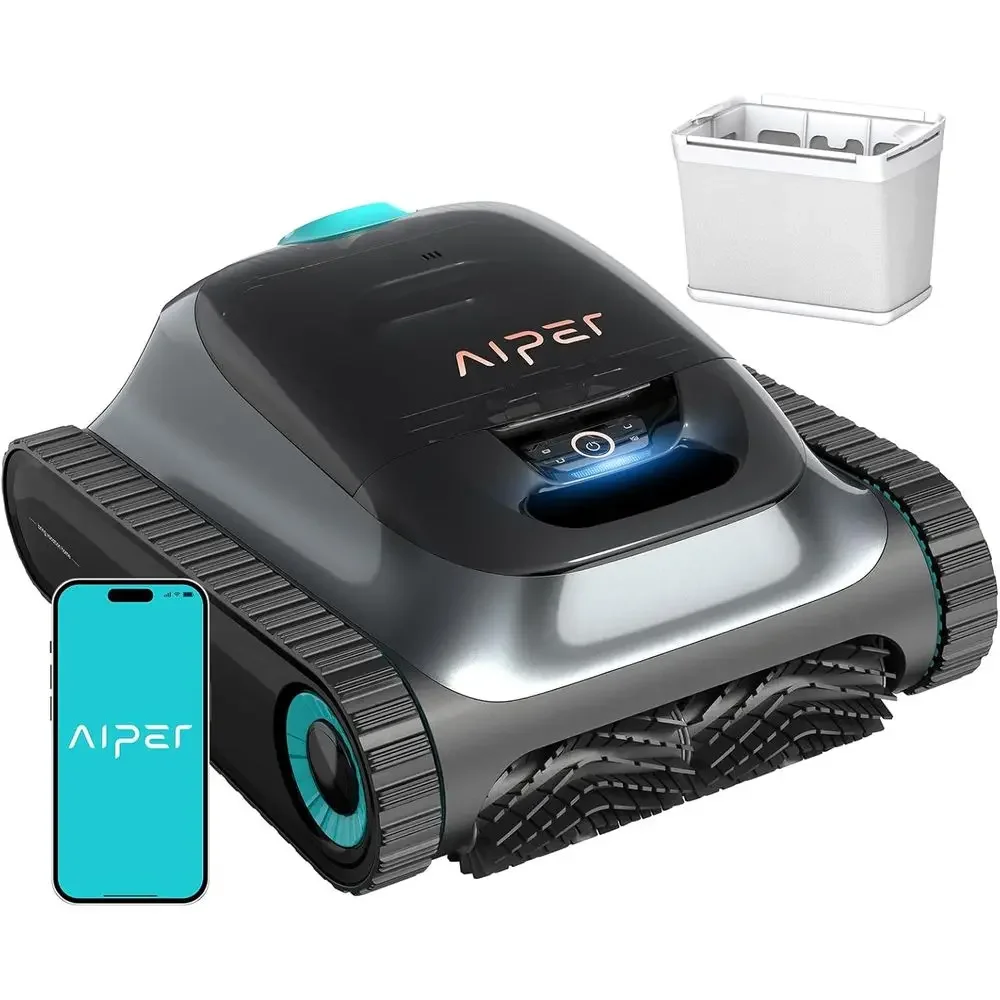 Weekly Customizable Pool Cleaning Robot with 270-Minute Run Time, Over-the-Line Scrubbing, 11-Sensor Navigation, and App Control