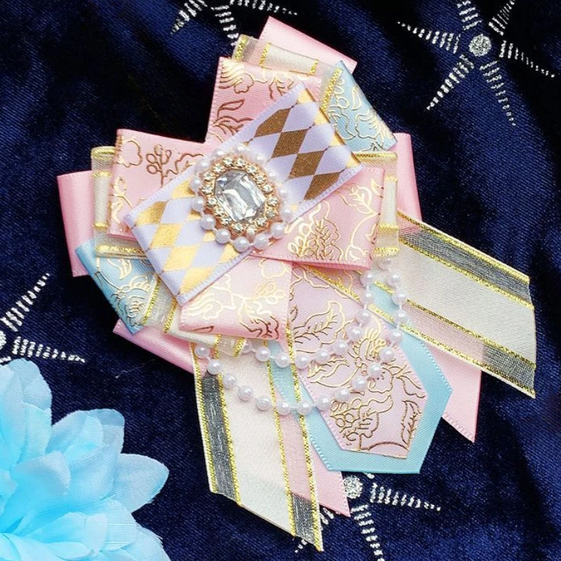 

Lolita Concert Carat Stick Bows Clips Handmade Ribbon Vintage Court Style Women's Clothing Accessories Collar Flower Bow Ties