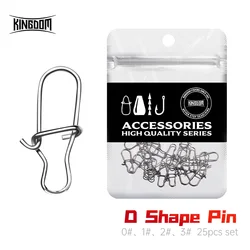 Kingdom 25pcs High Quality Fishing Lure Accessories D Snap Super Strength Stainless Steel Material Fishing Tackle