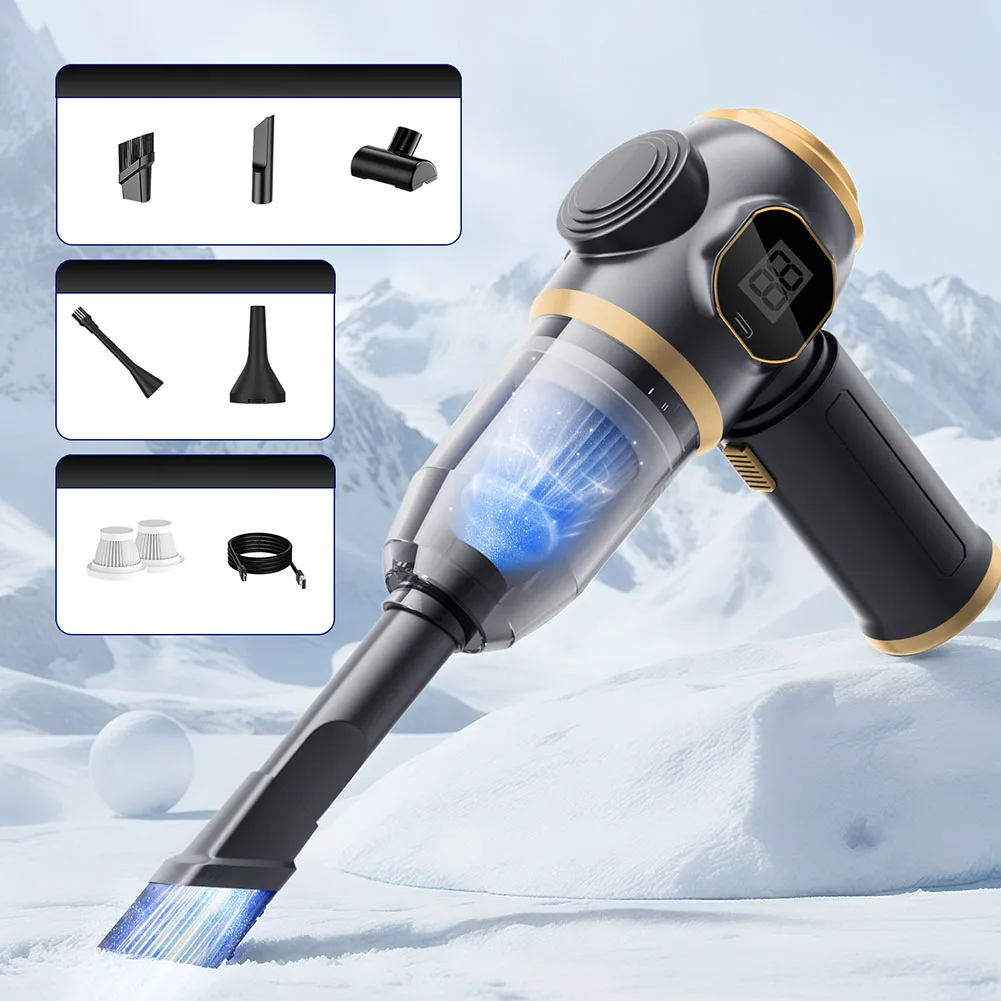 

Compact Vacuum Car Vacuum Cleaner Easy Maneuverability Extended Suction Head 18*16.5*7cm Hidden Areas Cleaning