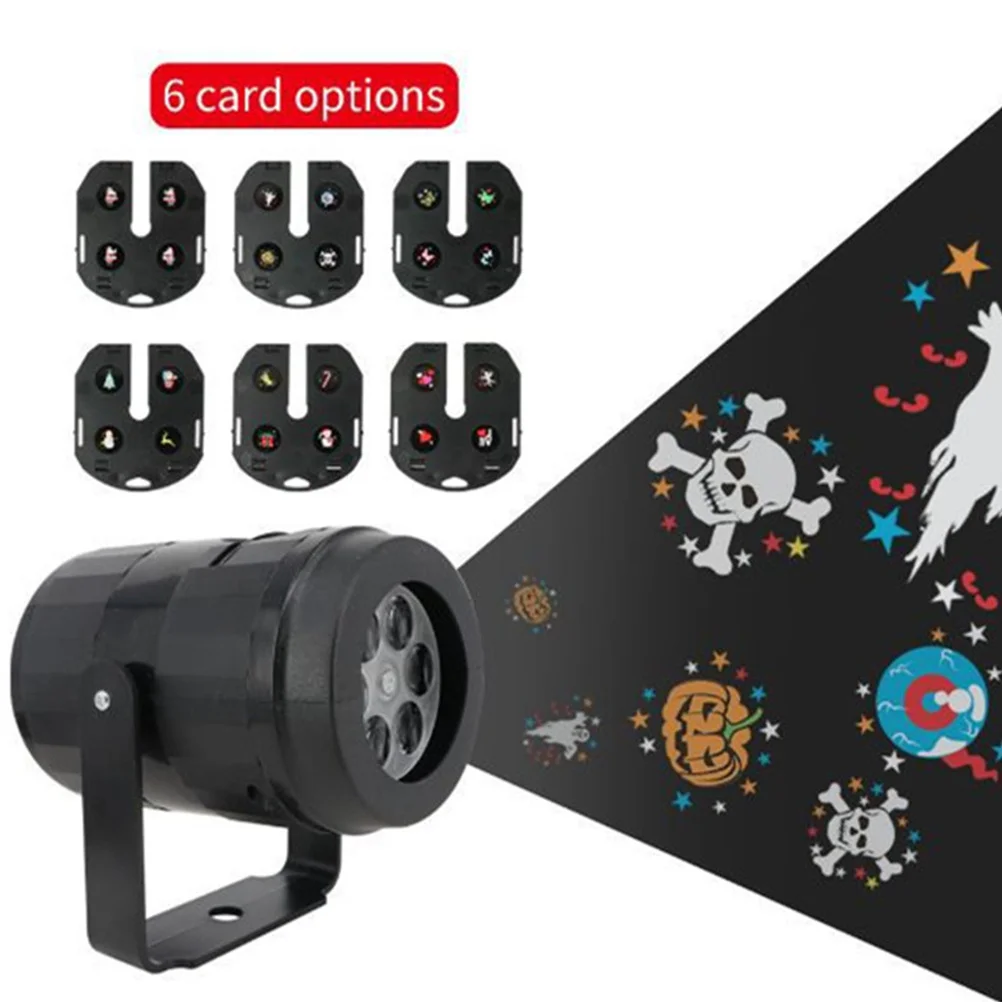 1 قطعة الدورية عيد الميلاد جهاز عرض (بروجكتور) ليد ضوء عطلة ملونة الديكور لجميع القديسين التوصيل 6 بطاقات ضوء جهاز عرض #3