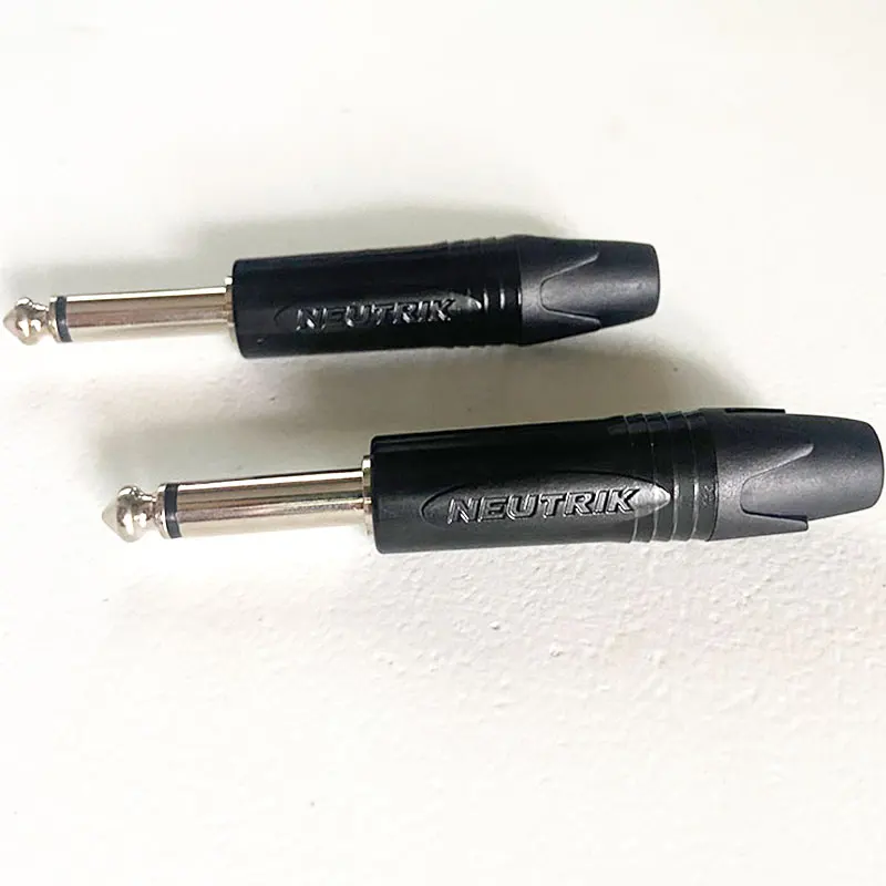10PCS/LOT For Neutrik NP2C 24K plated rhodium 2 Pole 6.35 mm 6.5mm Stereo Jack Plug for DIY Cable