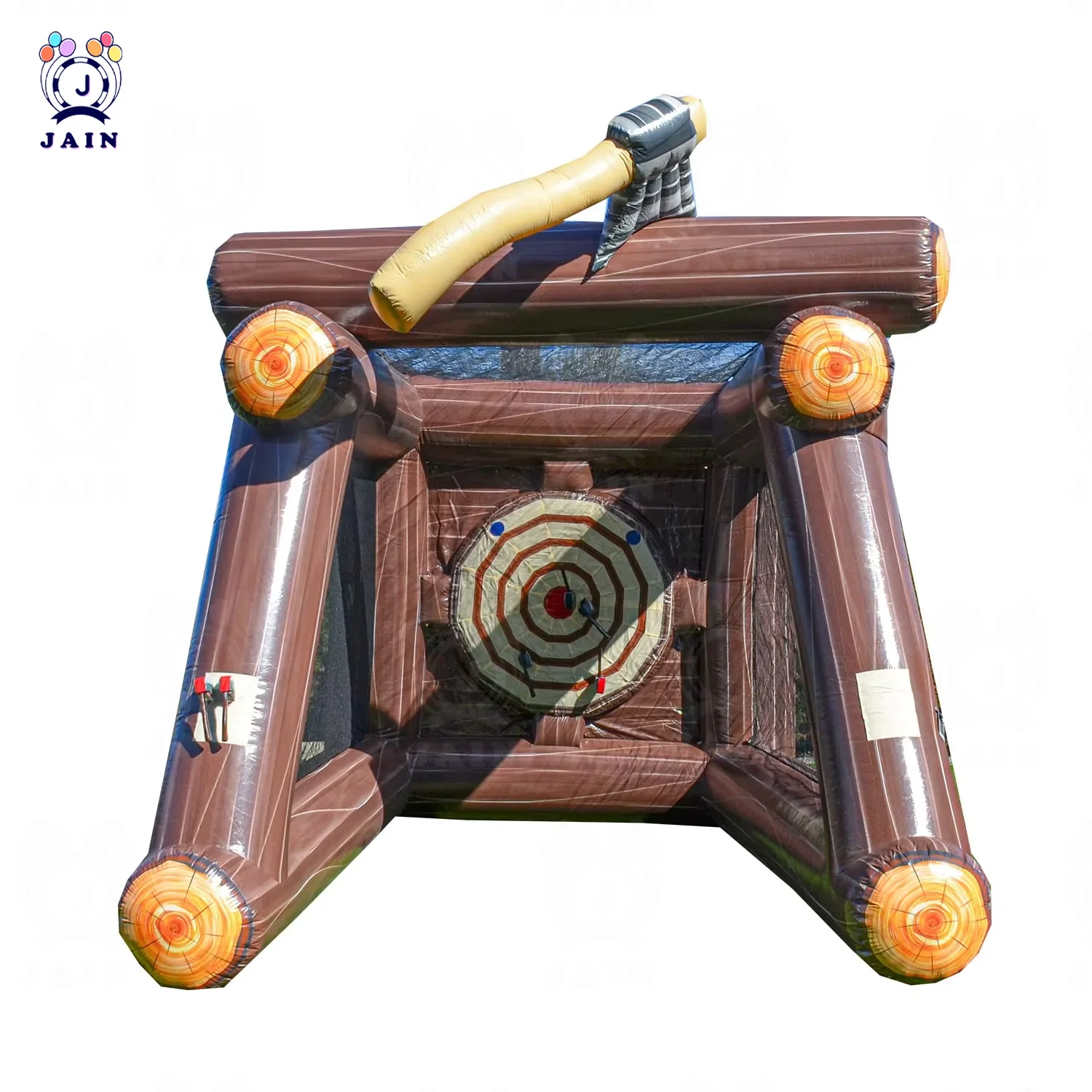 Outdoor Fun Carnival Port Games Inflatable Axe Throwing Game With Blower Inflatable Tossing Axe Sticky Toy For Kids And Adult