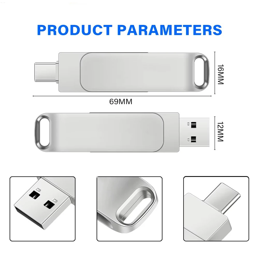 Xiaomi – clé USB 16 to 3.0, haute vitesse, 2 to, 512 go, en métal, étanche, Type C, pour appareils de stockage sur ordinateur