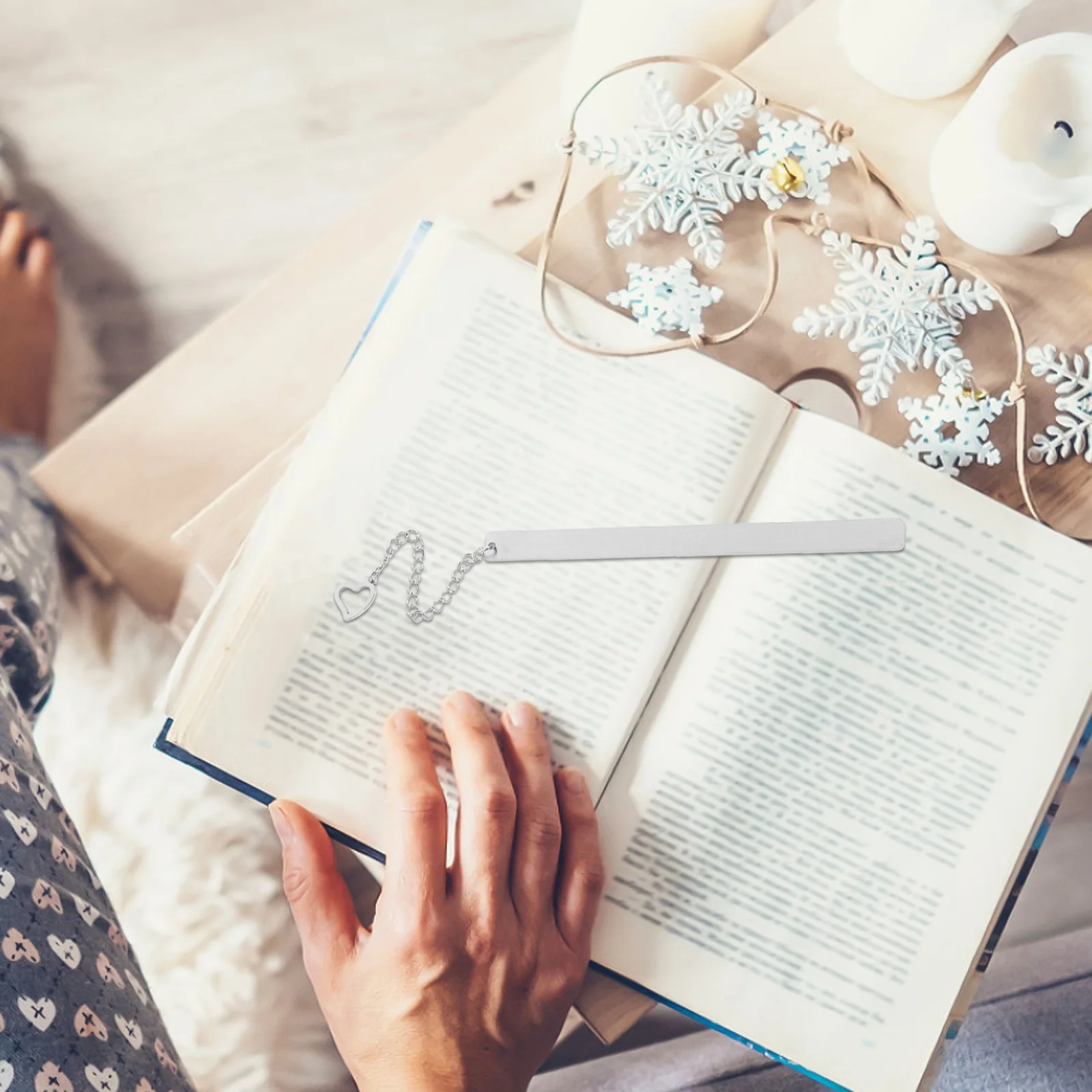 

10Pcs Heart-Shaped Stainless Steel Blank Bookmarks Metal Book Marker for Students Teachers Readers Chain Bookmarks