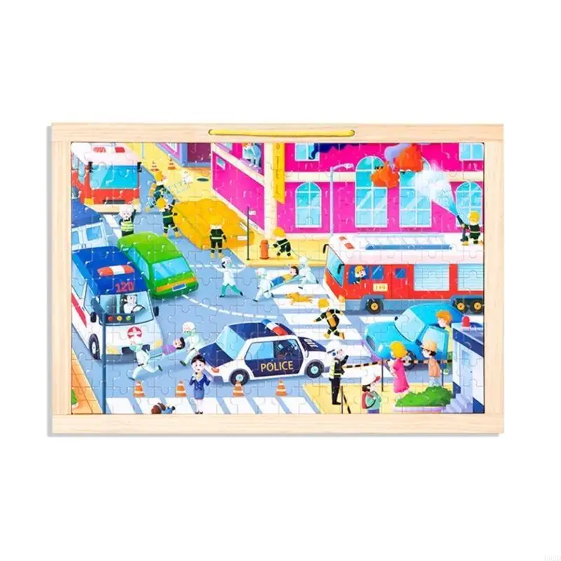 F62D Wooden Puzzle Toy for Children Cartoon Temat Gra planszowa Edukacyjna Puzzle Rewell Puzzle Preschooler Kids Favor