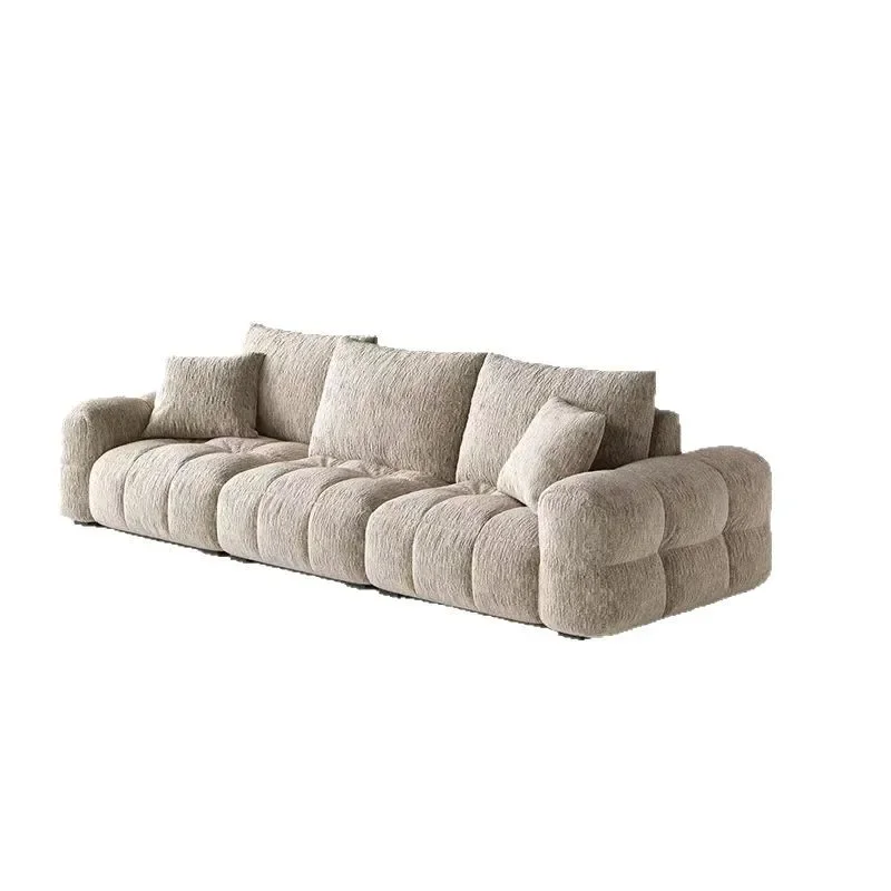 

Puff fabric sofa cream wind small apartment French light luxury retro adjustable new sofa