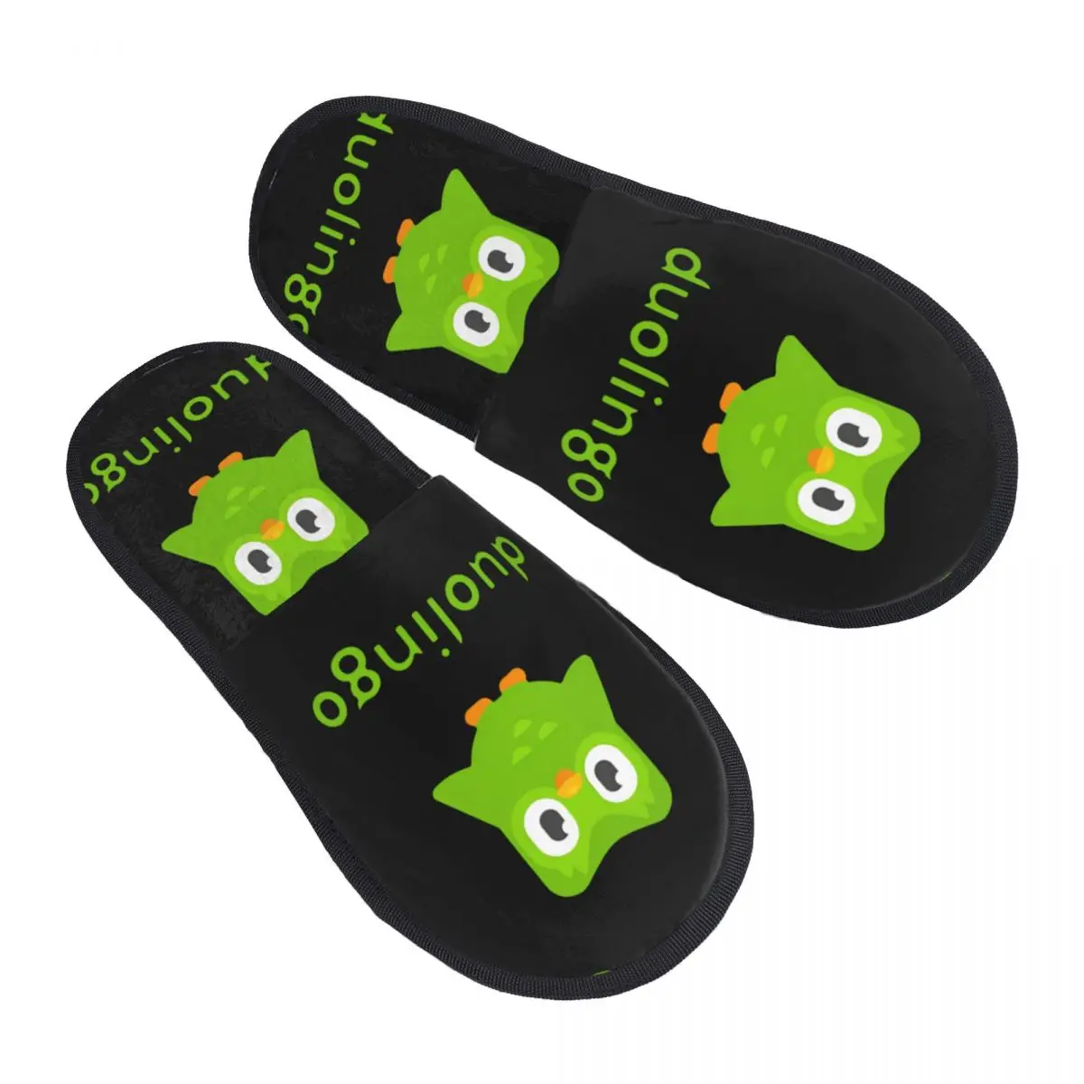 

Custom Duolingo Logo Soft Memory Foam House Slippers Women Cartoon Animation Cozy Warm Anti-Skid Slipper
