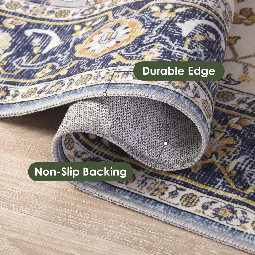 Karpet Area untuk ruang tamu 9x12 -Vintage dapat dicuci karpet lembut Oriental karpet lantai Area karpet tipis netral karpet lantai Non-Slip