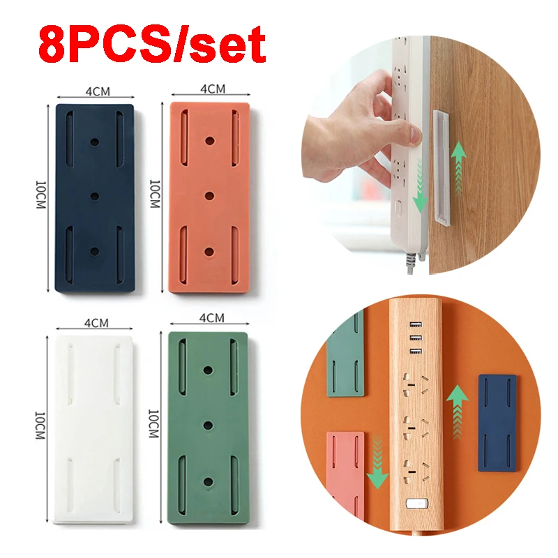 Router Pemegang Gantung Dinding Plug-In Dapat Dilepas Dinding Soket Fixer Kabel Kawat Organizer Desktop Daya Strip Pemegang Fixator