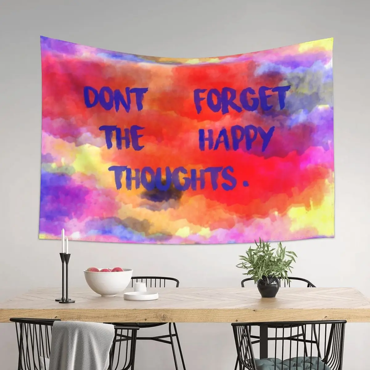 

Don't Forget The Happy Thoughts Tapestry Room Ornaments Korean Room Decor Home Supplies Tapestry